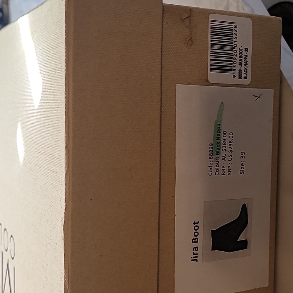 🔥🔥MODE COLLECTION JIRA LEATHER ANKLE BOOT BLACK SIZE 9 - Picture 5 of 13